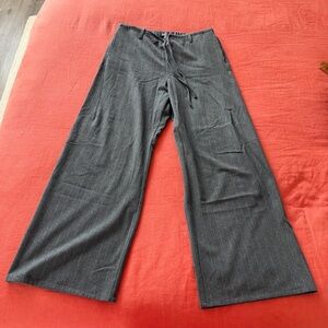 Zara Charcoal Drawstring Pinstripe Pants